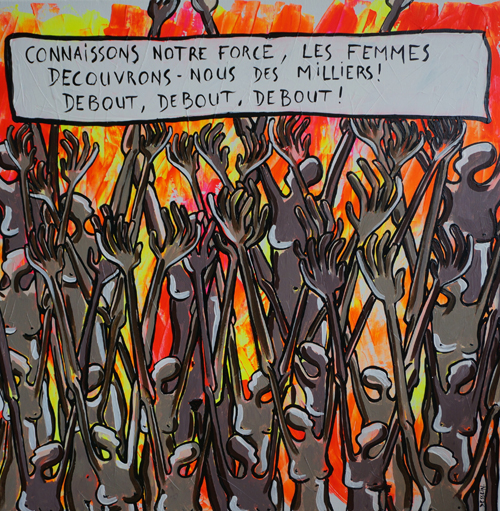 des milliers peinture feministe engagee de l artiste contemporain delphine dessein