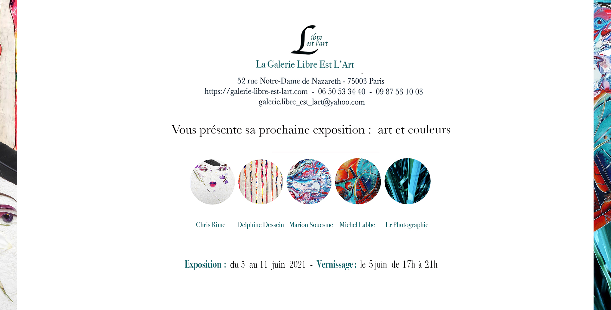 art exhibit to Paris by Delphine DESSEIN gallery Libre est l'art