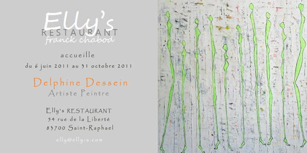 Individual exhibition in Elly's Restaurant by Delphine Dessein