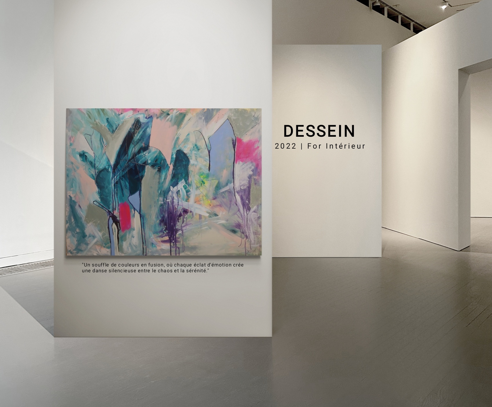 For intérieur by Dessein. Artiste peintre contemporain. Acheter peinture contemporaine en ligne. peinture abstraite fluo
