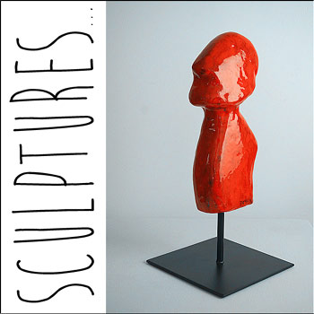 Contemporary Sculptures by the french artist delphine dessein. Wood sculpture. Resin sculpture...